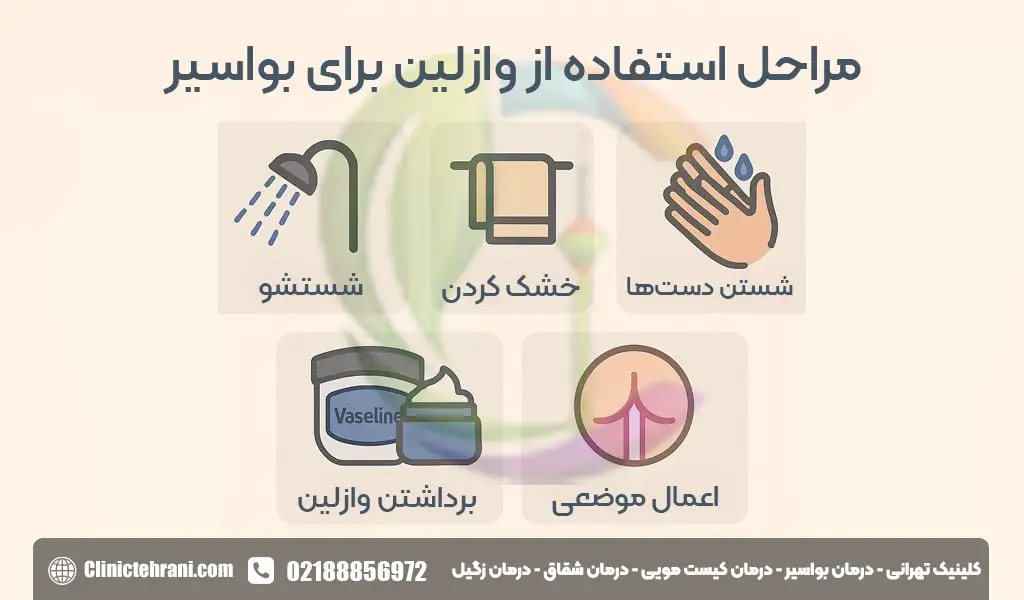 مراحل استفاده از وازلین برای بواسیر